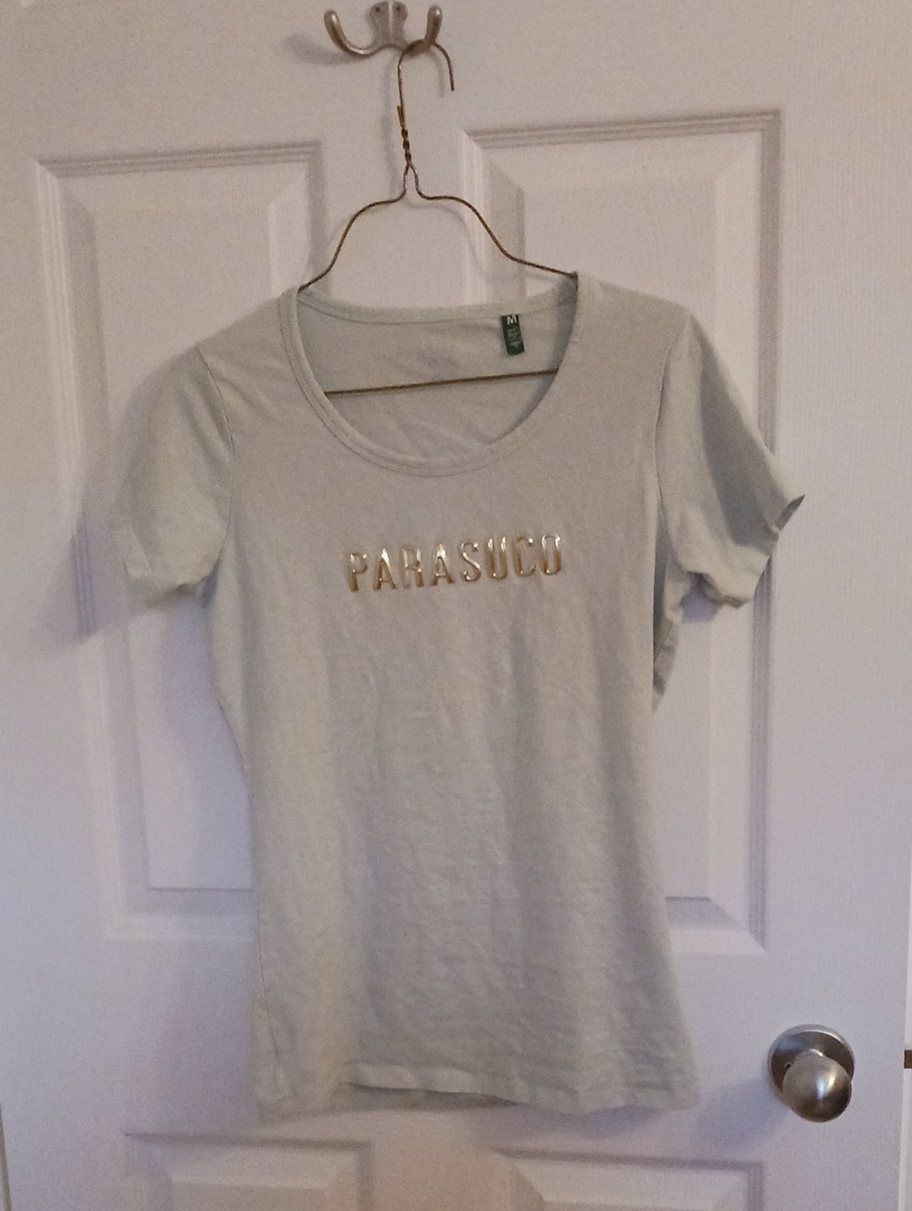 GAP Women's Pale Mint Short Sleeve Tee with Gold Logo